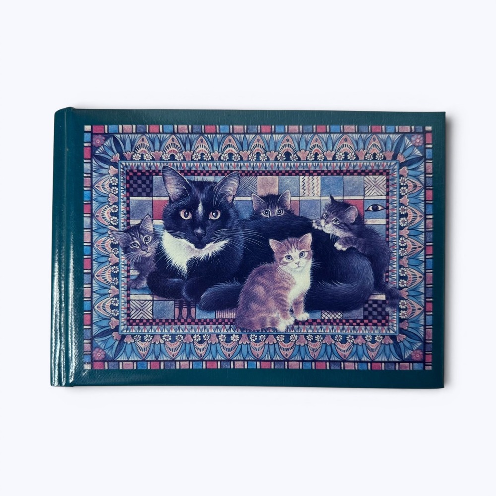 Vintage 1990 Cat Guest Book Lesley Anne Ivory Markings Green‎ Hardcover Unused